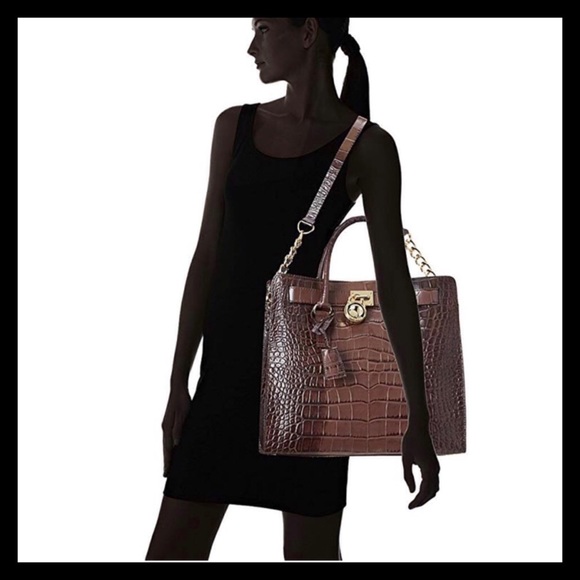 Michael Kors Large NS Hamilton Croc Leather Tote - Picture 3 of 9